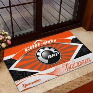 Rugged Trail Bike Doormat, Durable Auto-Inspired Rug for Garage or Home Entry CAR190 - Orange