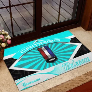 Muscle Car Doormat, Automotive Logo Style Floor Mat CAR190 - Cyan