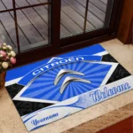 Urban Sedan Doormat, Durable Auto-Inspired Rug for Garage or Home Entry CAR190 - Blue