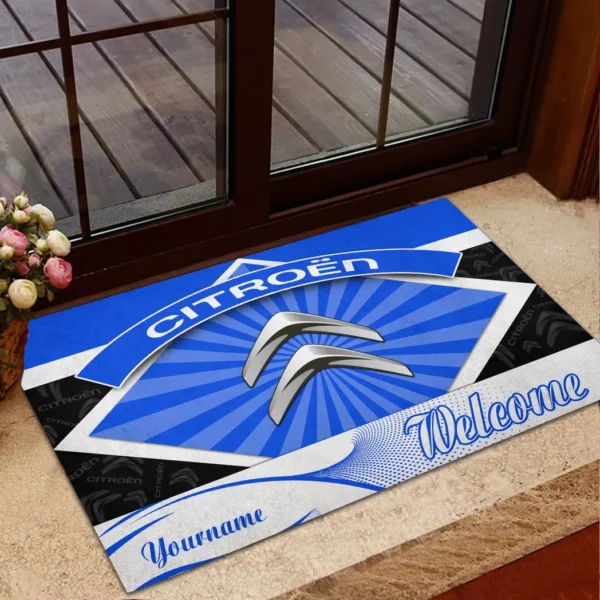 Urban Sedan Doormat, Durable Auto-Inspired Rug for Garage or Home Entry CAR190 - Blue