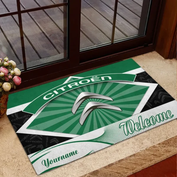Modern Hatch Doormat, Durable Auto-Inspired Rug for Garage or Home Entry CAR190 - Green