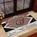 American Muscle Doormat, Durable Auto-Inspired Rug for Garage or Home Entry CAR190 - Brown