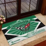 Iconic Speed Machine Doormat, All Over Print Doormat For Car Fans CAR190 - Green