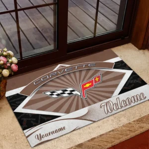 Race-Inspired Car Doormat, Automotive Logo Style Floor Mat CAR190 - Brown