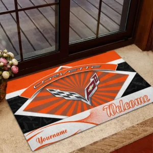 Sports Car Doormat, Durable Auto-Inspired Rug for Garage or Home Entry CAR190 - Orange