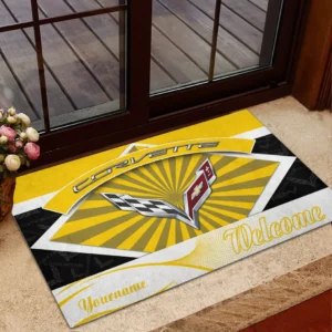 Modern Muscle Car Doormat, All Over Print Doormat For Car Lovers CAR190 - Yellow