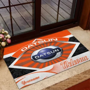 Nostalgic Vehicle Doormat, Automotive Logo Style Floor Mat CAR190 - Orange
