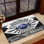 Retro Sedan Doormat, Durable Auto-Inspired Rug for Garage or Home Entry CAR190 - Grey