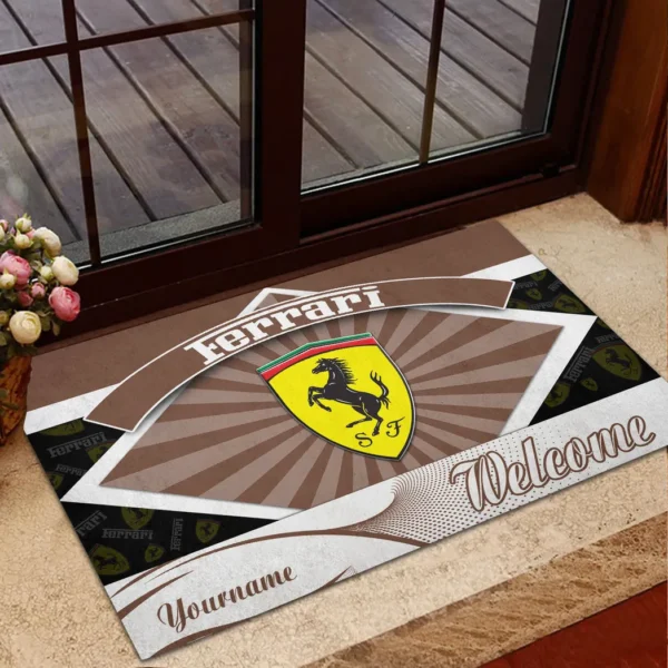 High-Performance Coupe Doormat, All Over Print Doormat For Car Owners CAR190 - Brown