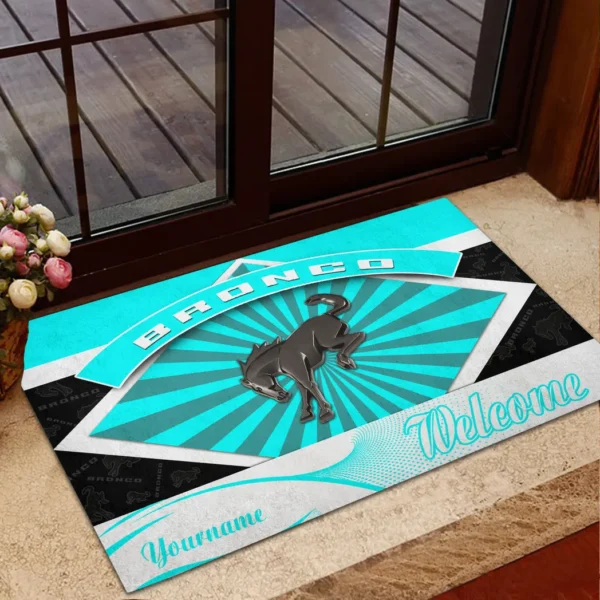 Iconic Off-Road Auto Doormat, All Over Print Doormat For Car Fans CAR190 - Cyan