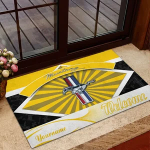 Sports Car Doormat, Automotive Logo Style Floor Mat CAR190 - Yellow