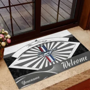 Classic American Car Doormat, Automotive Logo Style Floor Mat CAR190 - Grey