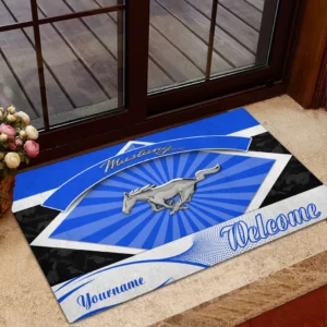 Muscle Car Doormat, Automotive Logo Style Floor Mat CAR190 - Blue