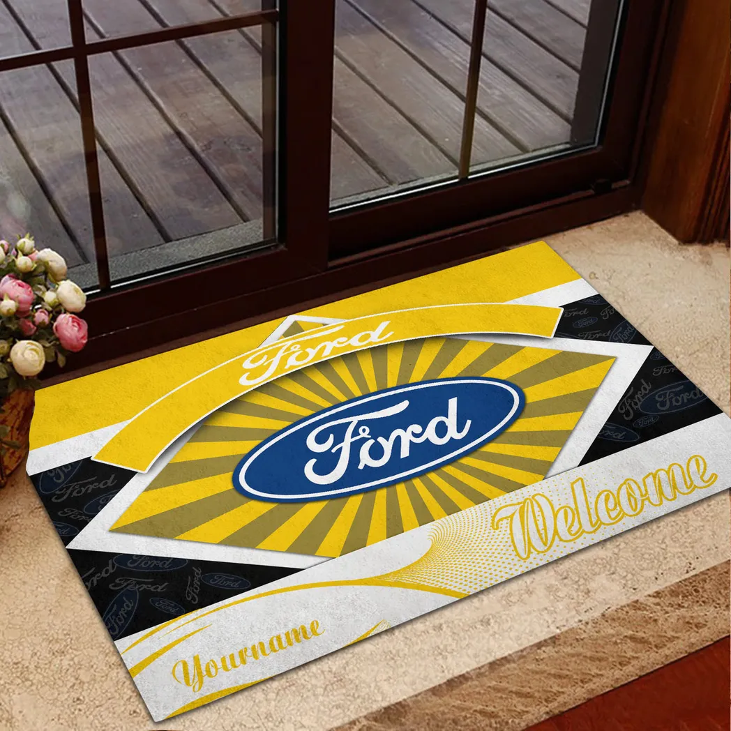 American Classic Doormat, Automotive Logo Style Floor Mat CAR190 - Yellow
