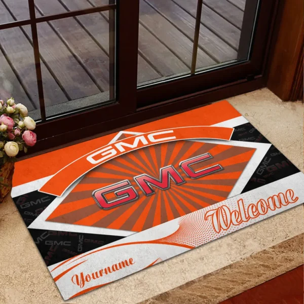 Utility Vehicle Doormat, Durable Auto-Inspired Rug for Garage or Home Entry CAR190 - Orange
