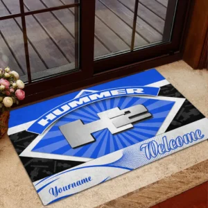 Large Off-Road SUV Doormat, Durable Auto-Inspired Rug for Garage or Home Entry CAR190 - Blue