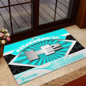 Adventure-Ready Vehicle Doormat, Durable Auto-Inspired Rug for Garage or Home Entry CAR190 - Cyan