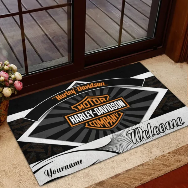 Two-Wheel Freedom Doormat, All Over Print Doormat For Car Owners CAR190 - Black