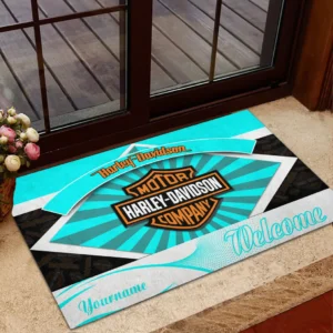 Two-Wheel Freedom Doormat, All Over Print Doormat For Car Lovers CAR190 - Cyan