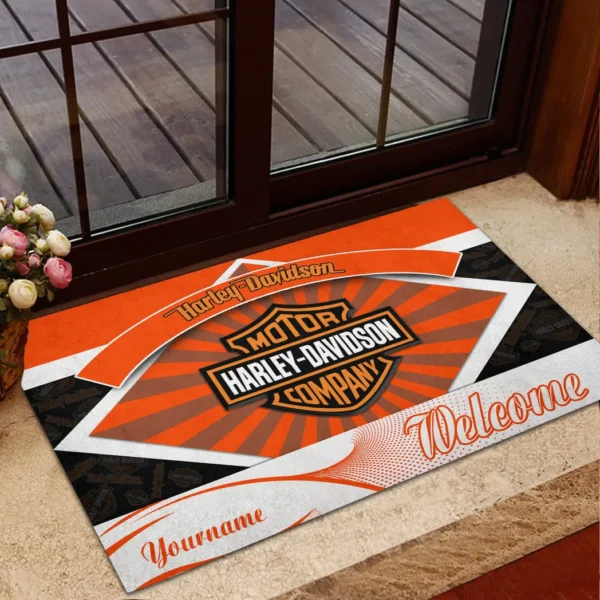 Biker Icon Doormat, All Over Print Doormat For Car Owners CAR190 - Orange