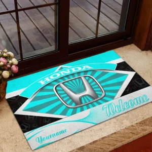 Compact Car Doormat, Durable Auto-Inspired Rug for Garage or Home Entry CAR190 - Cyan