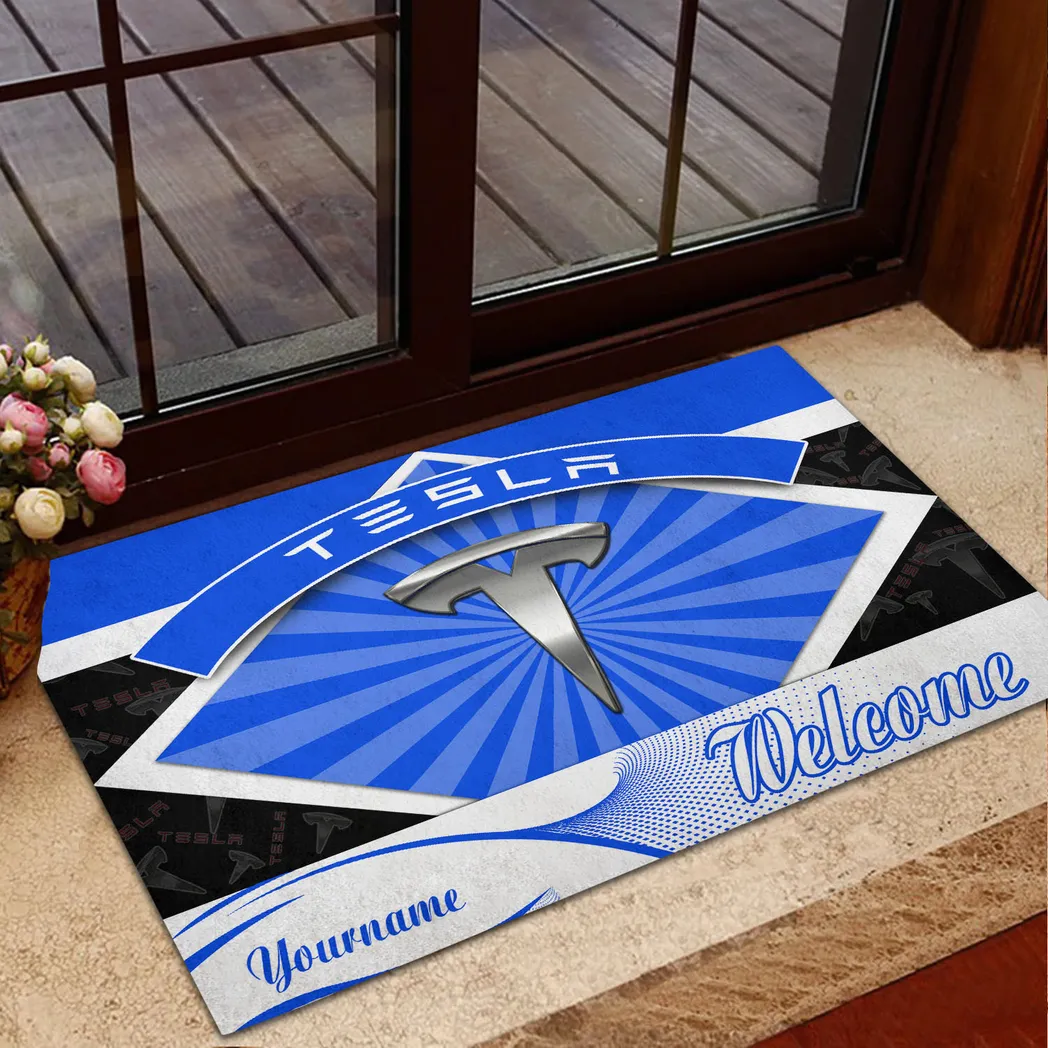 Smart EV Doormat, All Over Print Doormat For Car Lovers CAR190 - Blue