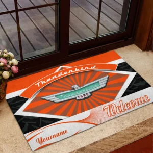 Retro Cruiser Car Doormat, Durable Auto-Inspired Rug for Garage or Home Entry CAR190 - Orange