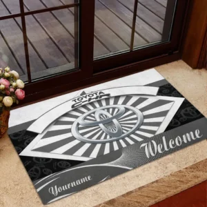 Contemporary Compact Car Doormat, Durable Auto-Inspired Rug for Garage or Home Entry CAR190 - Grey