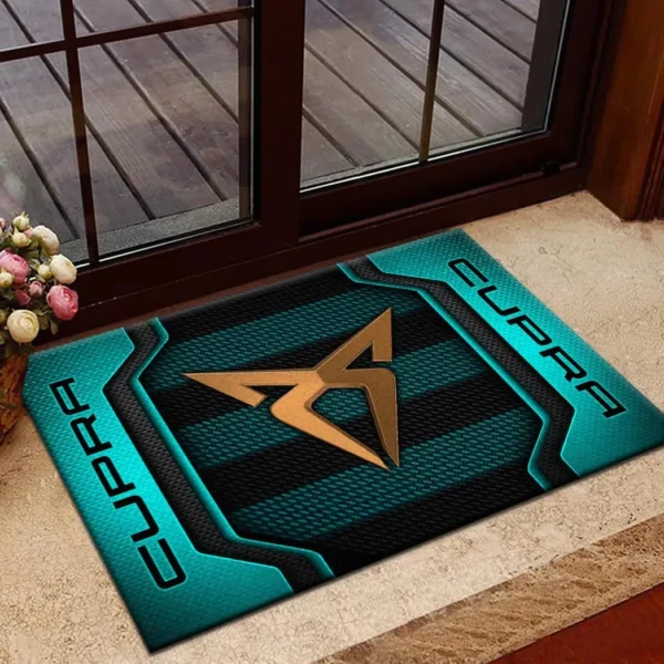 Performance Hatchback Doormat, All Over Print Doormat For Car Lovers CAR197 - Cyan