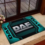 Tractor-Trailer Doormat, Durable Auto-Inspired Rug for Garage or Home Entry CAR197 - Cyan