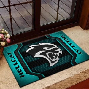 Supercharged Muscle Car Doormat, All Over Print Doormat For Car Fans CAR197 - Cyan
