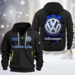 Compact Vehicle Hoodie Half Zipper, All Over Print Hoodie Gift For Compact Vehicle Enthusiasts CAR198 - Black