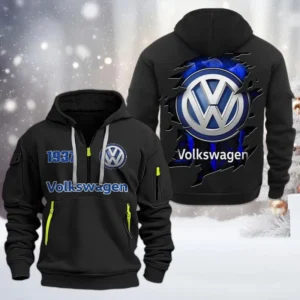 Compact Vehicle Hoodie Half Zipper, All Over Print Hoodie Gift For Compact Vehicle Enthusiasts CAR198 - Black