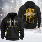 Popular US Car Hoodie Half Zipper, All Over Print Hoodie Gift For Popular US Car Enthusiasts CAR198 - Black