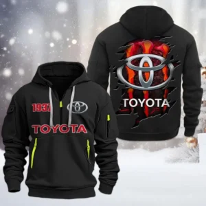 Hoodie Half Zipper Exclusive Logo Gift For Utility Pickup Truck Enthusiasts CAR198 - Black
