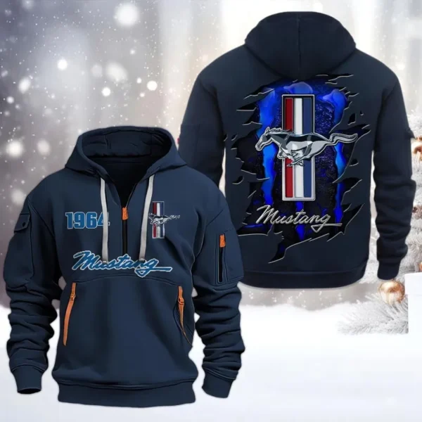 Hoodie Half Zipper Exclusive Logo Gift For Touring Coupe Enthusiasts CAR198 - Navy