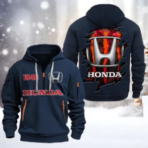 Street Racer Hoodie Half Zipper, All Over Print Hoodie Gift For Street Racer Enthusiasts CAR198 - Navy