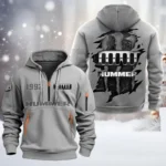 Rugged Utility Auto Hoodie Half Zipper, All Over Print Hoodie Gift For Rugged Utility Auto Enthusiasts CAR198 - Gray