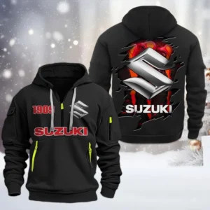 Street Racer Hoodie Half Zipper, All Over Print Hoodie Gift For Street Racer Enthusiasts CAR198 - Black