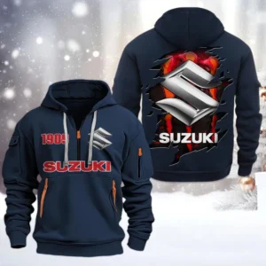 Street Racer Hoodie Half Zipper, All Over Print Hoodie Gift For Street Racer Enthusiasts CAR198 - Navy