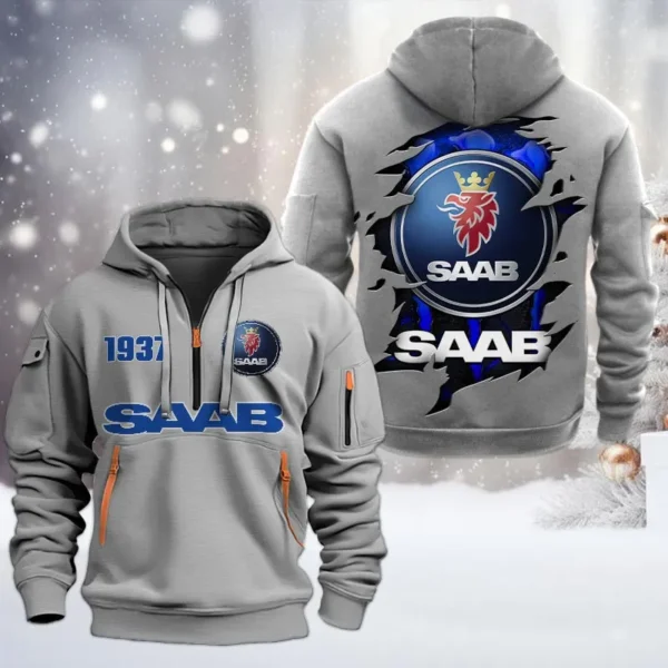 Hoodie Half Zipper Exclusive Logo Gift For All-Terrain SUV Enthusiasts CAR198 - Gray
