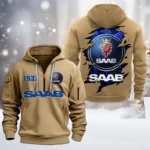 Hoodie Half Zipper Exclusive Logo Gift For Utility Auto Enthusiasts CAR198 - Khaki