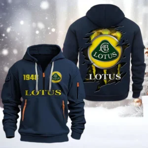 Hoodie Half Zipper Exclusive Logo Gift For High-Performance Coupe Enthusiasts CAR198 - Navy