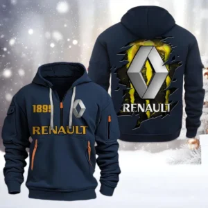 Hoodie Half Zipper Exclusive Logo Gift For Practical Crossover Enthusiasts CAR198 - Navy