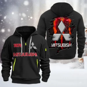 Track-Ready Car Hoodie Half Zipper, Exclusive Logo Hoodie For Track-Ready Car Enthusiasts CAR198 - Black