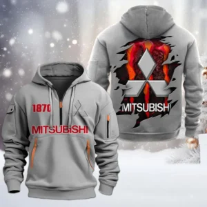 Hoodie Half Zipper Exclusive Logo Gift For Family Hatchback Enthusiasts CAR198 - Gray