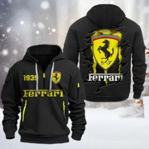 Urban Compact Hoodie Half Zipper, Exclusive Logo Hoodie For Urban Compact Enthusiasts CAR198 - Black