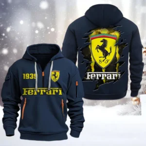 Exclusive Logo Hoodie Half Zipper For Sport Utility Vehicle Enthusiasts, Gift For Sport Utility Vehicle Fans CAR198 - Navy