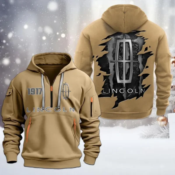 Hoodie Half Zipper Exclusive Logo Gift For Premium Road Car Enthusiasts CAR198 - Khaki