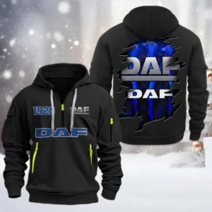 Heavy Hauler Hoodie Half Zipper, Exclusive Logo Hoodie For Heavy Hauler Enthusiasts CAR198 - Black